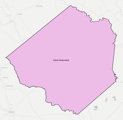 Goliad County TX school district boundaries map