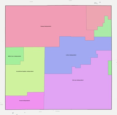Gray County TX school district boundaries map