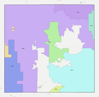 Gray County TX ZIP code boundaries map