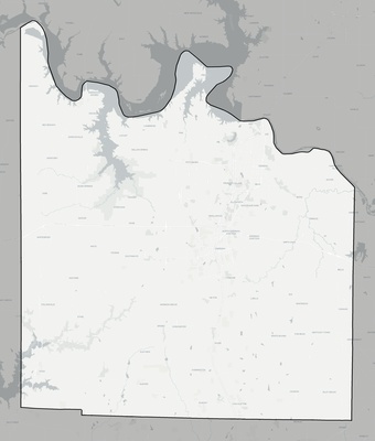 Grayson County TX county basemap context