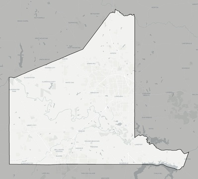 Gregg County TX county basemap context