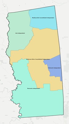 Grimes County TX school district boundaries map