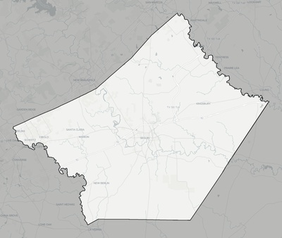 Guadalupe County TX county basemap context