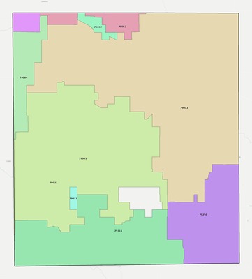 Hale County TX ZIP code boundaries map