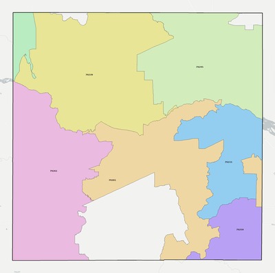 Hall County TX ZIP code boundaries map