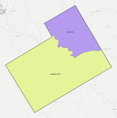 Hamilton County TX townships and subdivisions map