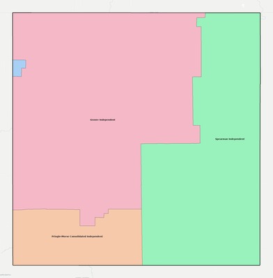 Hansford County TX school district boundaries map