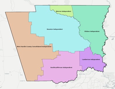 Hardin County TX school district boundaries map