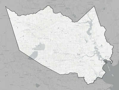 Harris County TX county basemap context