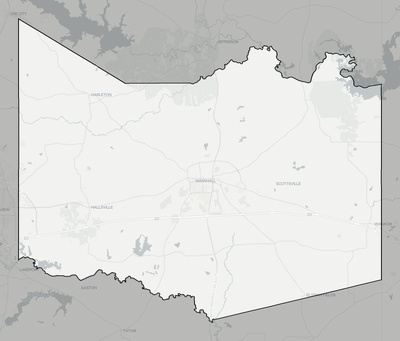 Harrison County TX county basemap context