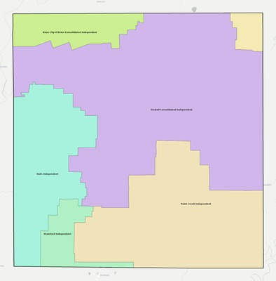 Haskell County TX school district boundaries map