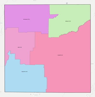 Haskell County TX townships and subdivisions map