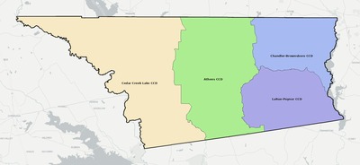 Henderson County TX townships and subdivisions map