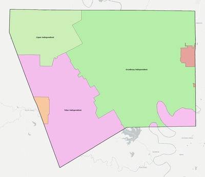 Hood County TX school district boundaries map