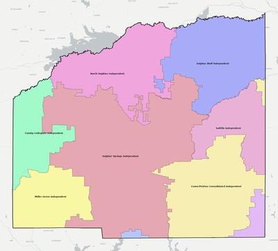 Hopkins County TX school district boundaries map