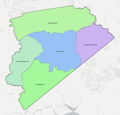 Houston County TX townships and subdivisions map