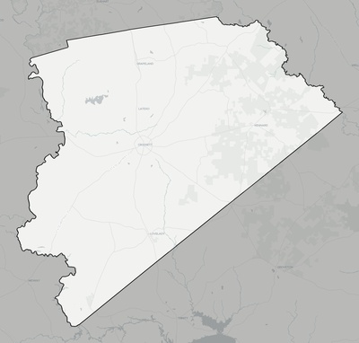 Houston County TX county basemap context