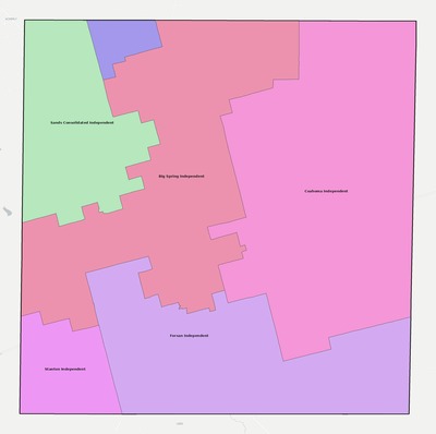 Howard County TX school district boundaries map