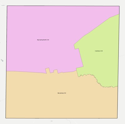 Howard County TX townships and subdivisions map