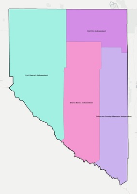 Hudspeth County TX school district boundaries map
