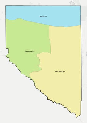Hudspeth County TX townships and subdivisions map