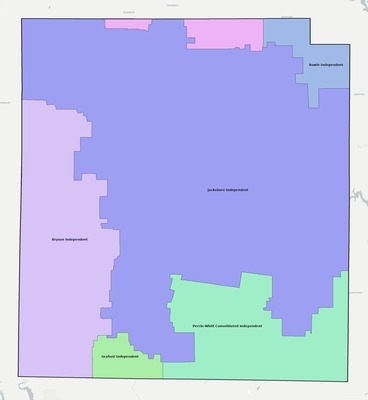 Jack County TX school district boundaries map
