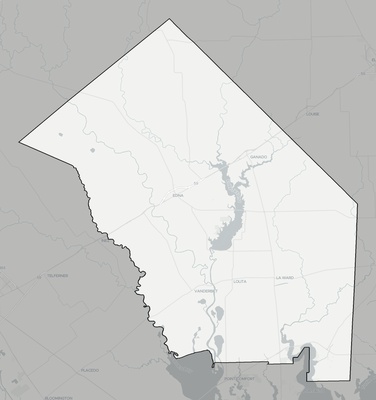 Jackson County TX county basemap context
