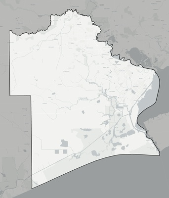 Jefferson County TX county basemap context
