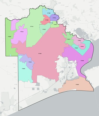 Jefferson County TX ZIP code boundaries map
