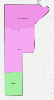 Jim Wells County TX townships and subdivisions map