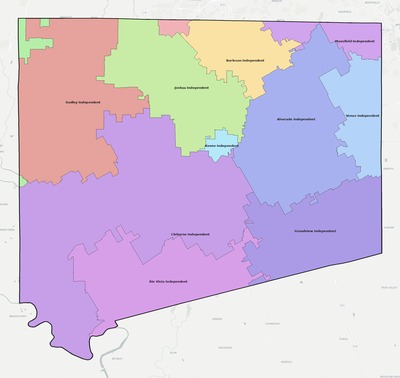 Johnson County TX school district boundaries map
