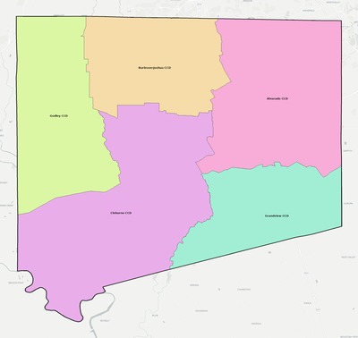 Johnson County TX townships and subdivisions map