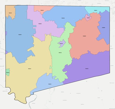 Johnson County TX ZIP code boundaries map