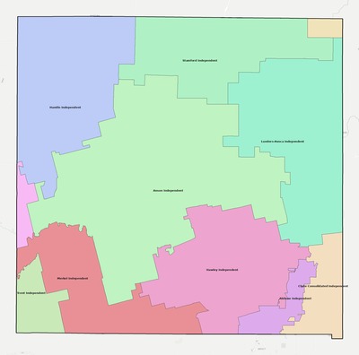 Jones County TX school district boundaries map