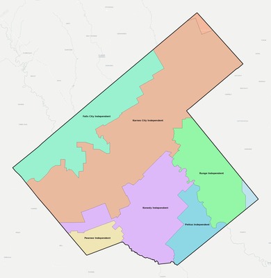 Karnes County TX school district boundaries map