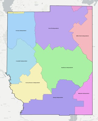 Kaufman County TX school district boundaries map