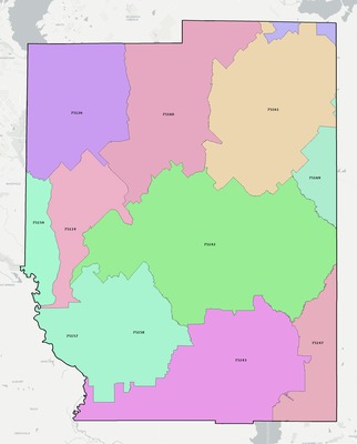 Kaufman County TX ZIP code boundaries map