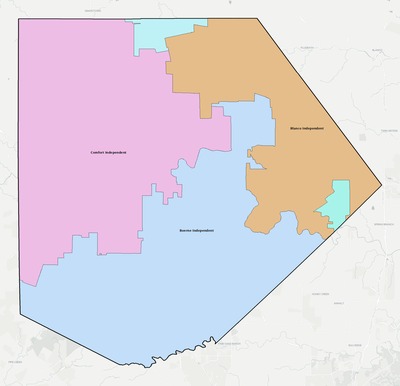 Kendall County TX school district boundaries map