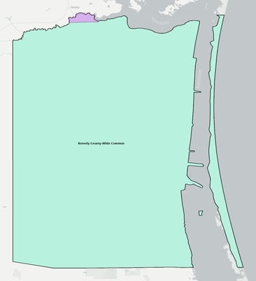 Kenedy County TX school district boundaries map