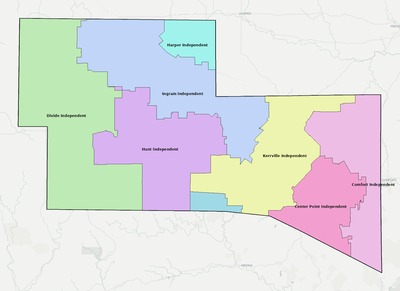 Kerr County TX school district boundaries map