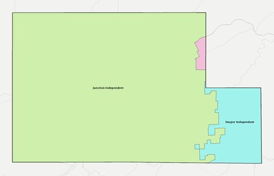 Kimble County TX school district boundaries map