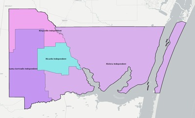 Kleberg County TX school district boundaries map