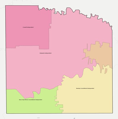 Knox County TX school district boundaries map