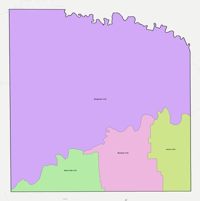 Knox County TX townships and subdivisions map