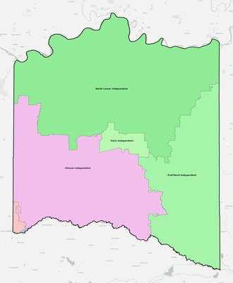 Lamar County TX school district boundaries map