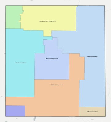 Lamb County TX school district boundaries map