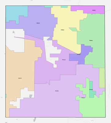 Lamb County TX ZIP code boundaries map