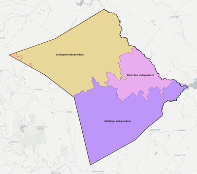 Lee County TX school district boundaries map