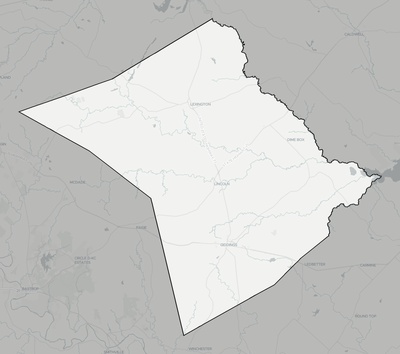 Lee County TX county basemap context