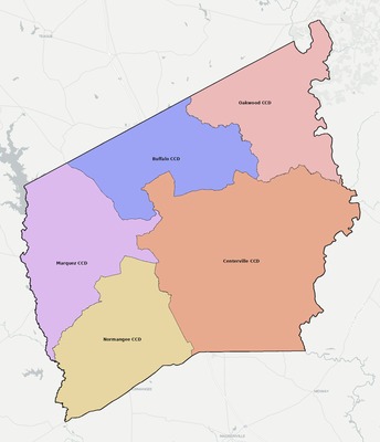 Leon County TX townships and subdivisions map